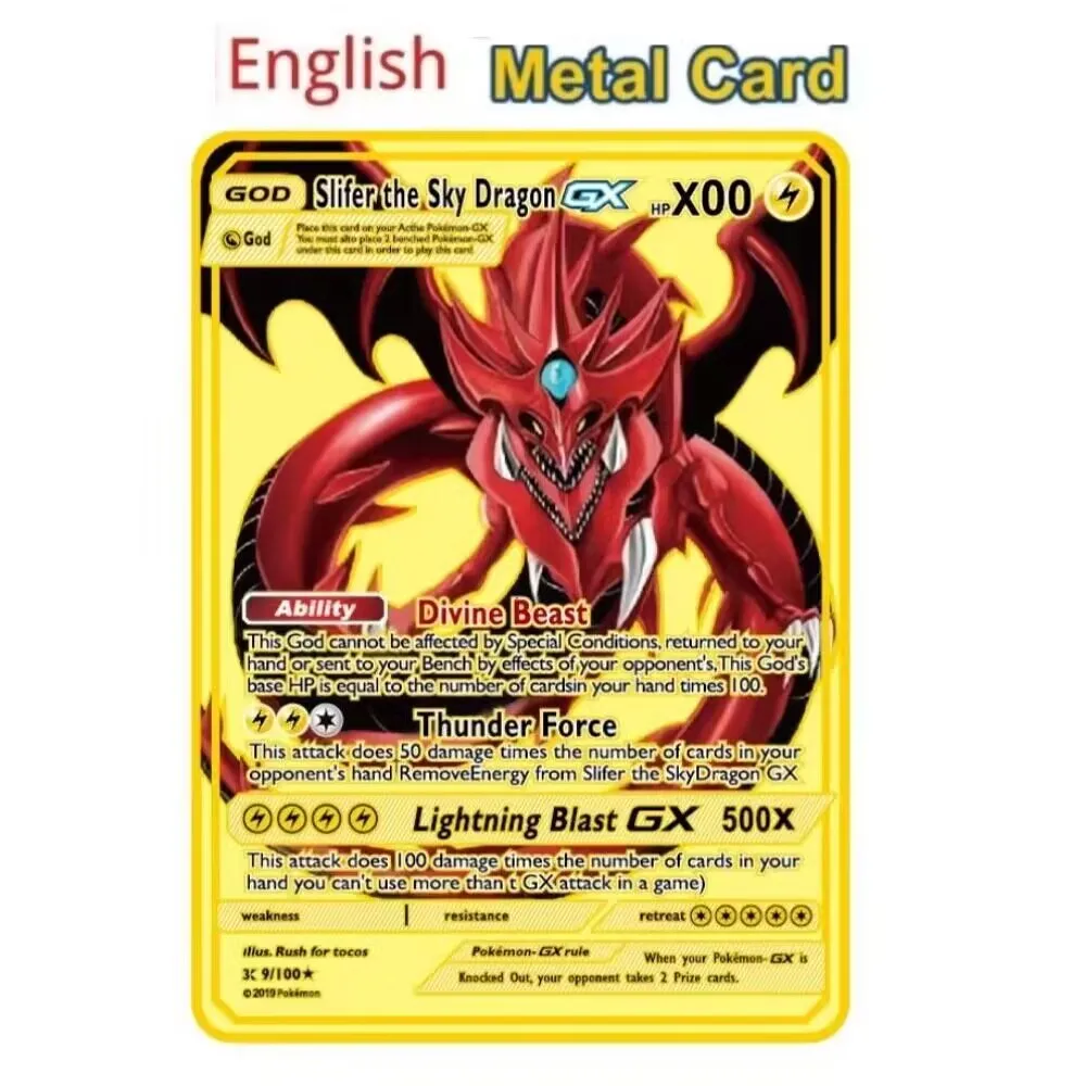 Giratina V Pokemon Metal Cards DIY 10000 Point Arceus Vmax Lugia Charizard  Rayquaza English Golden Game