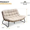 2 Seater Outdoor Couch with Soft Cushion, All-Weather Boho Rattan Patio Furniture, Garden Sofas 2