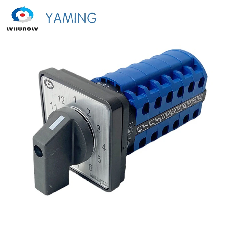 Interruptor de leva YMW26 20/6, 12 posiciones, seis secciones, 6 polos, Selector de conmutación de circuito de potencia de solo cable|Conmutadores| -