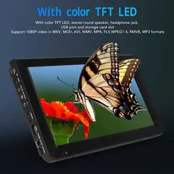 Leadstar 10 Inch Portable Tv 16 9 Tft Led 1080p Rechargeable Hd Multimedia Interface Video Player