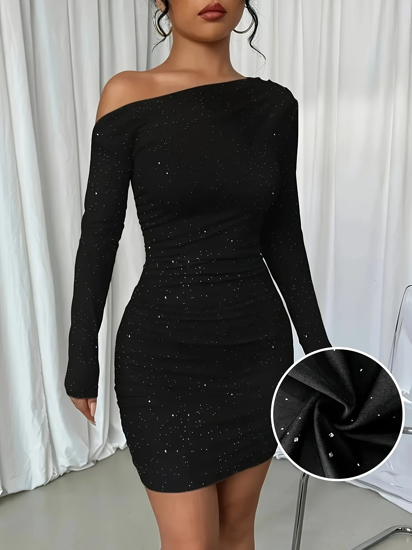 Elegant One-shoulder Sequin Tight Dress with Slim Tailoring, Suitable for Four Seasons Dresses - AliExpress 200000345 Elegant One-shoulder Sequin Tight Dress with Slim Tailoring, Suitable for Four Seasons Dresses - AliExpress 200000345