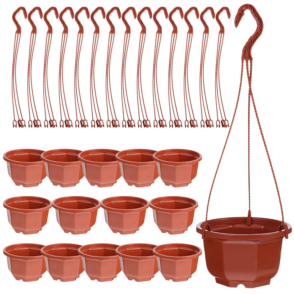 

Homsfou Hanging Planters Plastic Flower Pot Garden Plant Basket Hanging Chain Hooks Indoor Outdoor Garden Plants