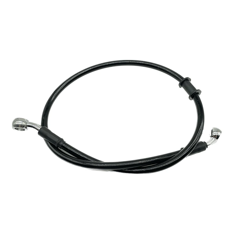 Tubo Flessibile Olio Freno Moto - 10mm, 28 Gradi, 80 Cm, Nero, Acciaio Inox - Foto 2
