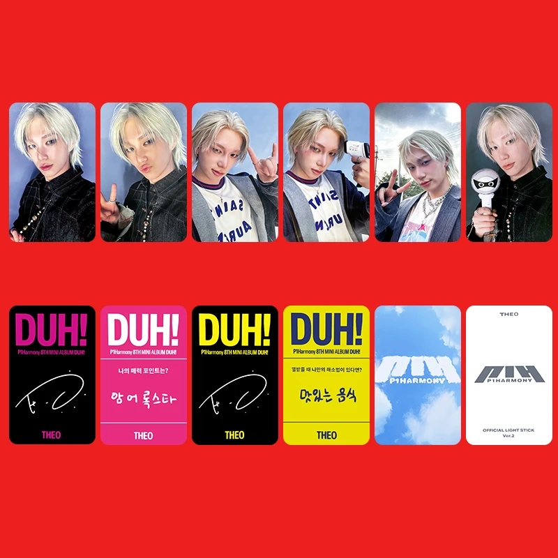 6Pcs/Set Kpop P1HARMONY DUH! New Album Photocards THEO SOUL