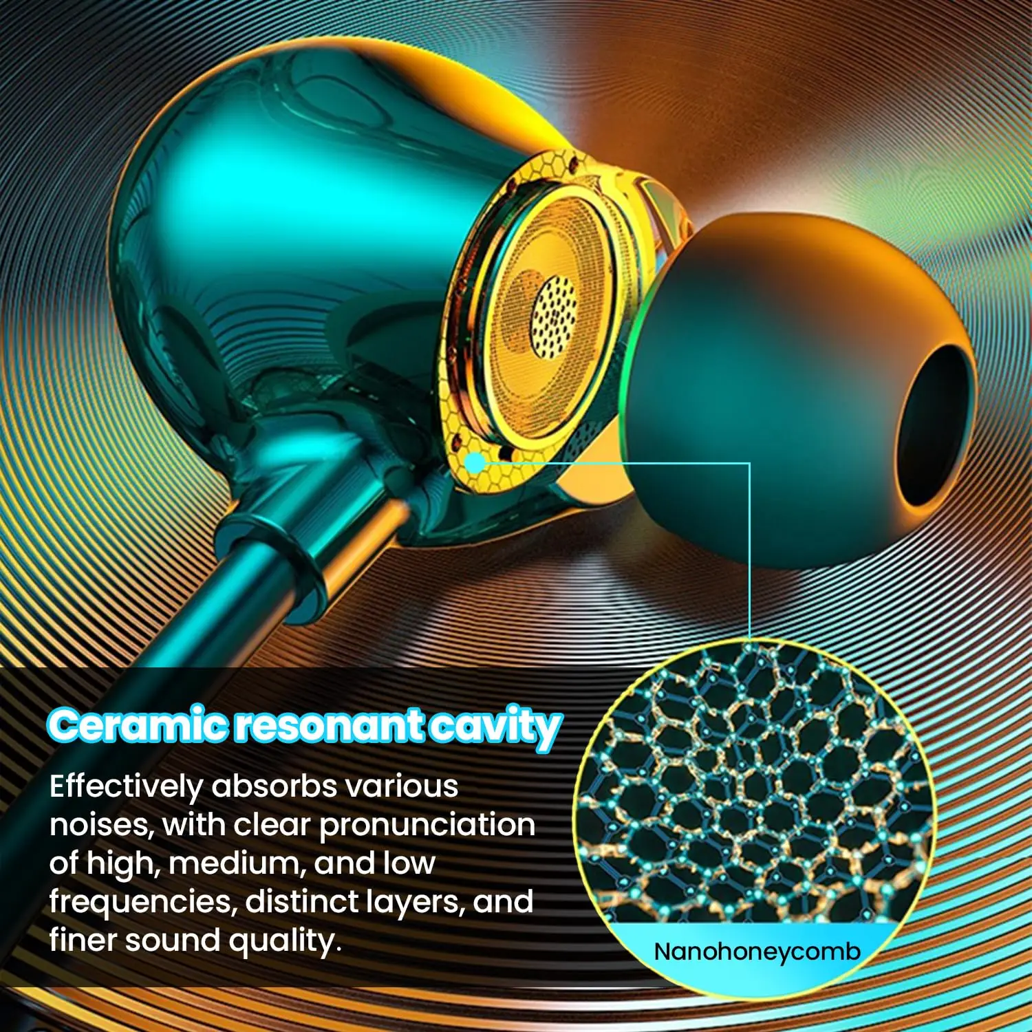 Enhanced USB Type C Ceramic Wired Headphones with HIFI Stereo Sound and Microphone Integration