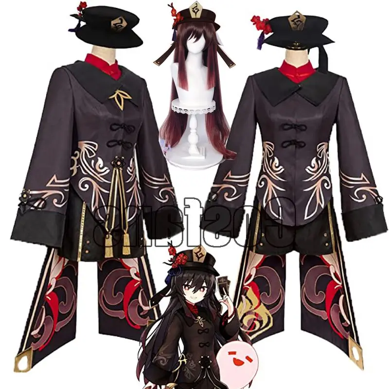 

Anime Genshin Impact Hutao Cosplay Costume Game Suit JK Uniform Hu Tao Dress Halloween Costumes Props Doll Chinese Style Gifts