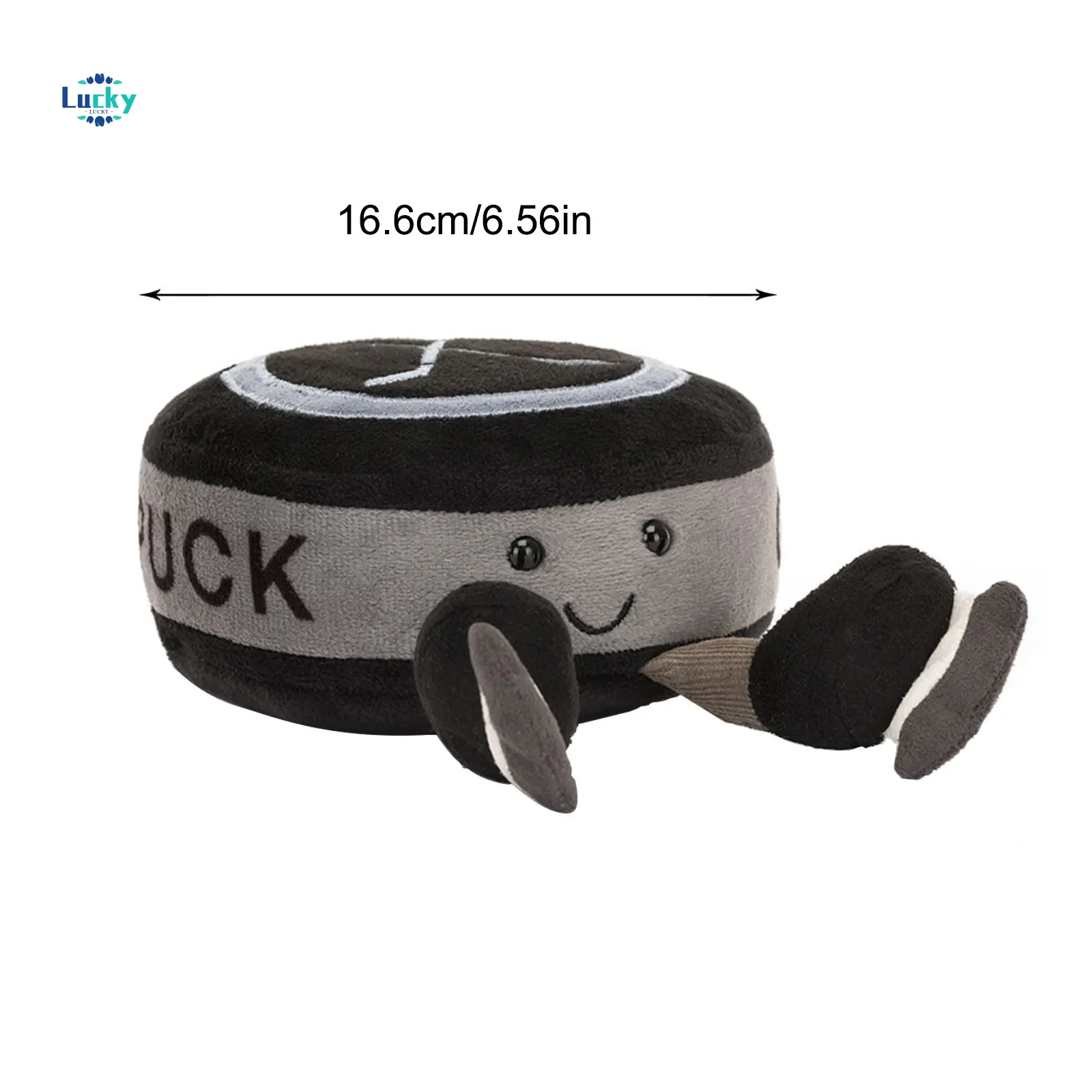 Adorable Plush Puck Toy with Cute Face and Legs Perfect Gift for Kids and Sports Fans Soft and Huggable 3