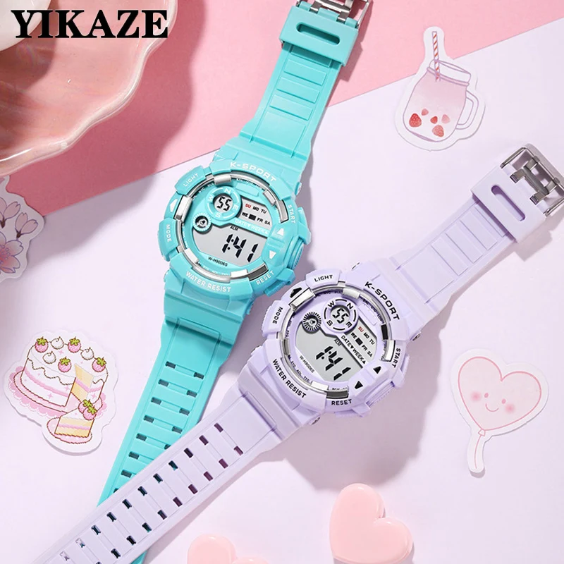 YIKAZE Kids Watches Fashion Luminous Waterproof Alarm Clock  Watches Boys and Girls Student Smart Electronic Watch Gift 3