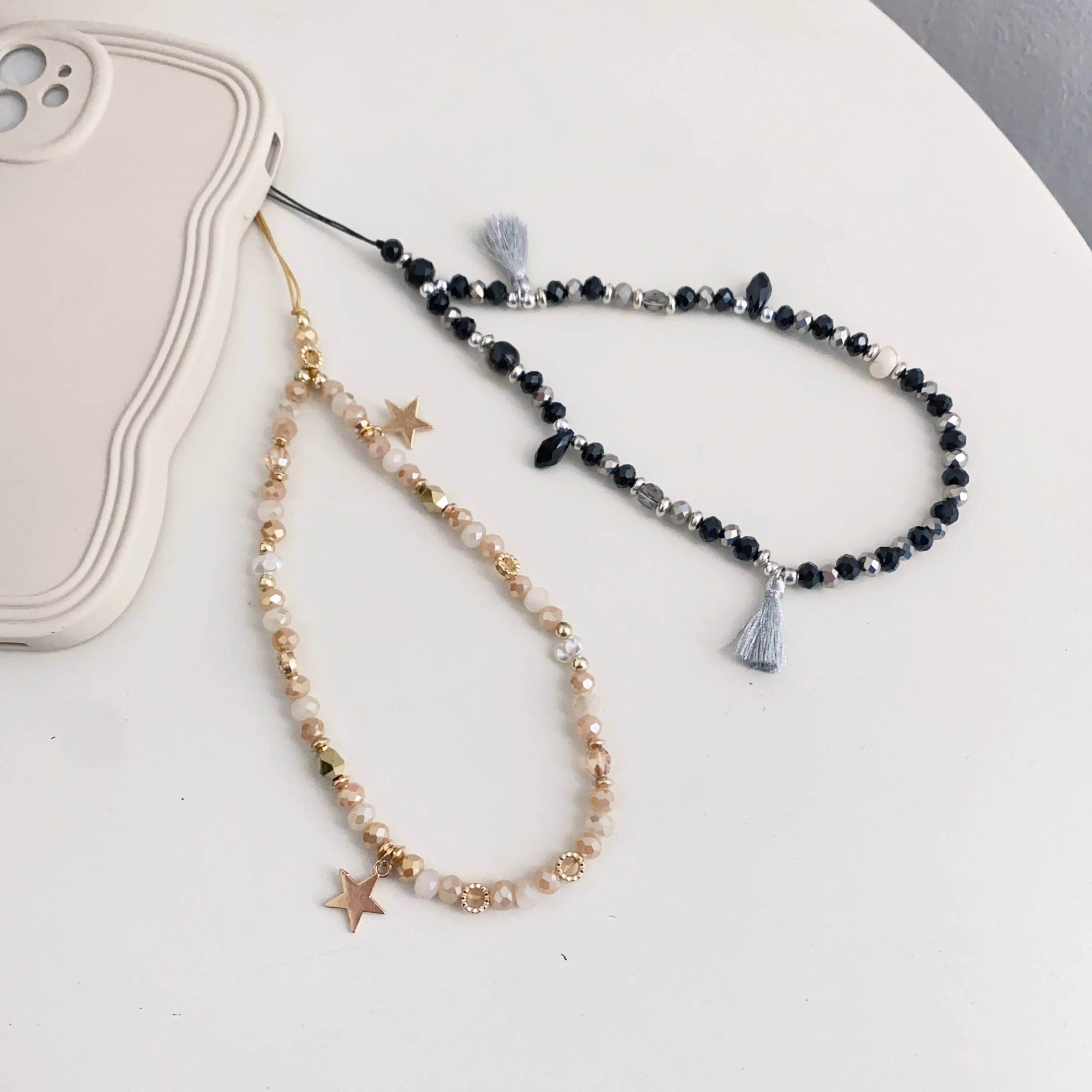 Handmade Beaded Wrist Strap Chain Mobile Phone Charm Female Key Lanyard