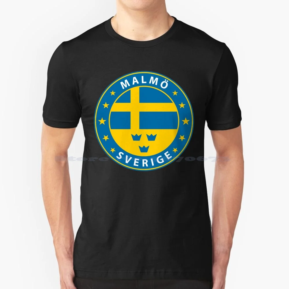 Malm?, Maglietta Svedese 100% Cotone Tee Malm? Sverige Malmo Sverige Malmo Svezia Svezia Svenska Svedese Scandinavo Nordico