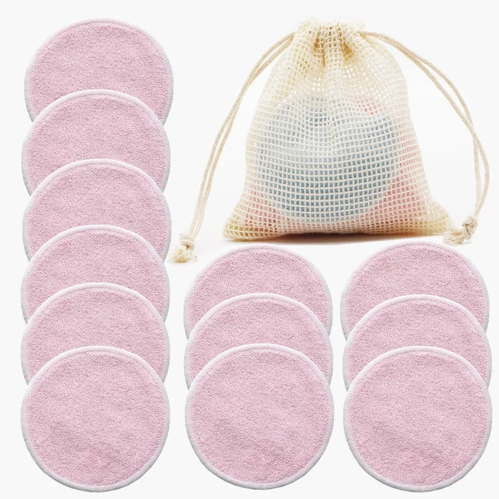 12-Pack Reusable Bamboo Cotton Makeup Remover and Skin Care Pads