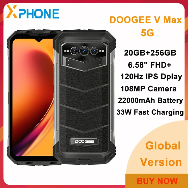 DOOGEE V Max 5G Rugged Phone 20GB+256GB 108MP Camera Night Vision 22000mAh  Battery Cellphone Dimensity 1080 NFC OTG Smartphone - AliExpress