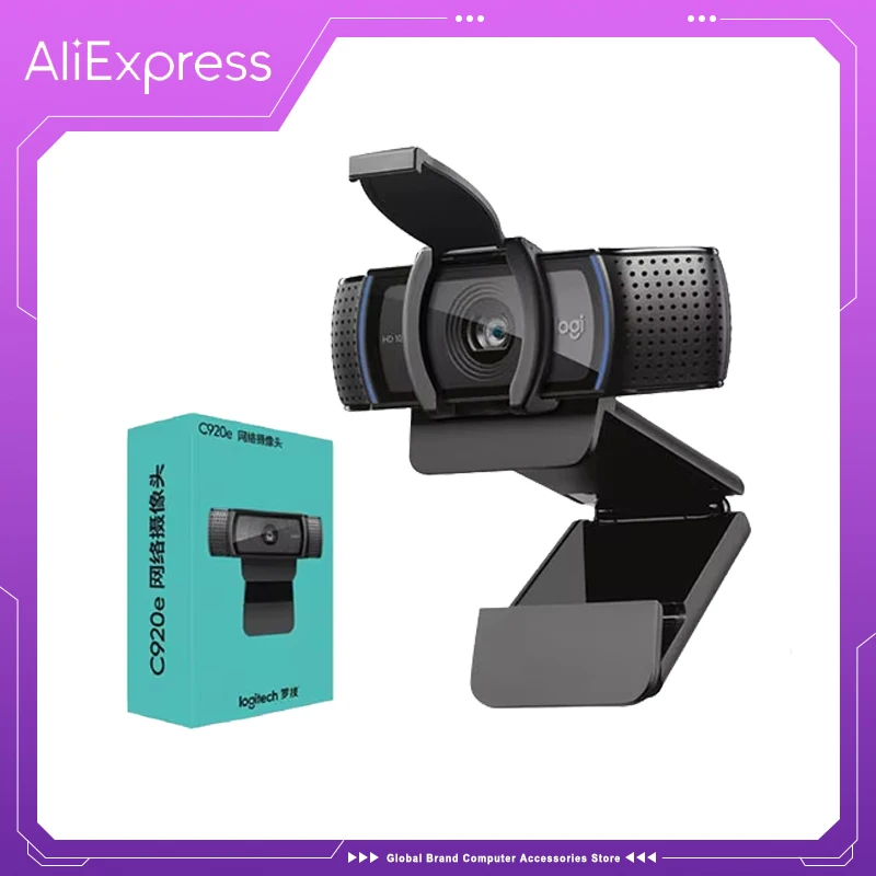 PC Webcam Logitech C920e HD Pro Widescreen Video Chat Recording USB 1080p for Computer C920 Upgrade Version CMOS