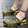 Summer Breathable Vented Shoes Men's Outdoor Beach Slippers Anti-Slip Wear-Resistant EVA Sole Sandals For Men's Casual Use