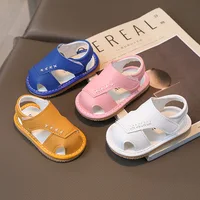 Summer Children Shoes Boys Soft Sole Beach Shoes Male Baby Cover-toe Anti-kick Children's Sandals Summer Girls Sandals Size15-19 1