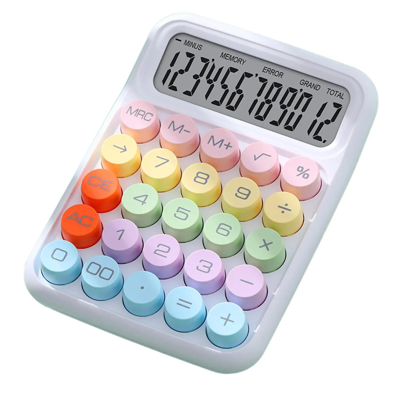 휴대용 기계식 버튼 계산기 12자리 계산기(교실용)