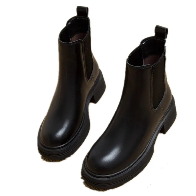 Womens Spring and Autumn Boots 2024 New Fashion Big Head Thick Bottom Middle Sleeve Short Fashion Casual Comfort Ankle Boots