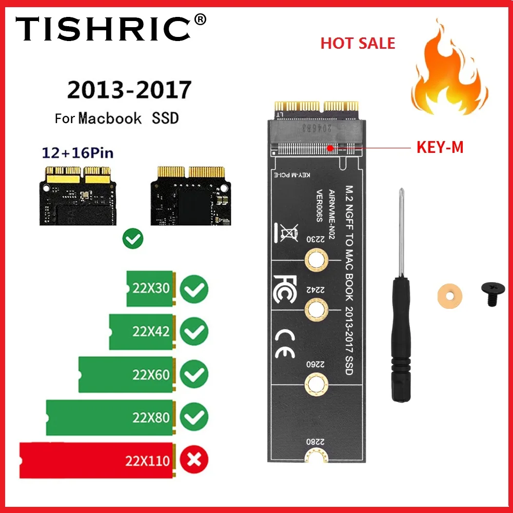 5 20PCS TISHRIC Newest NVME M.2 To 2013 2017 For Macbook Air Pro SSD ...