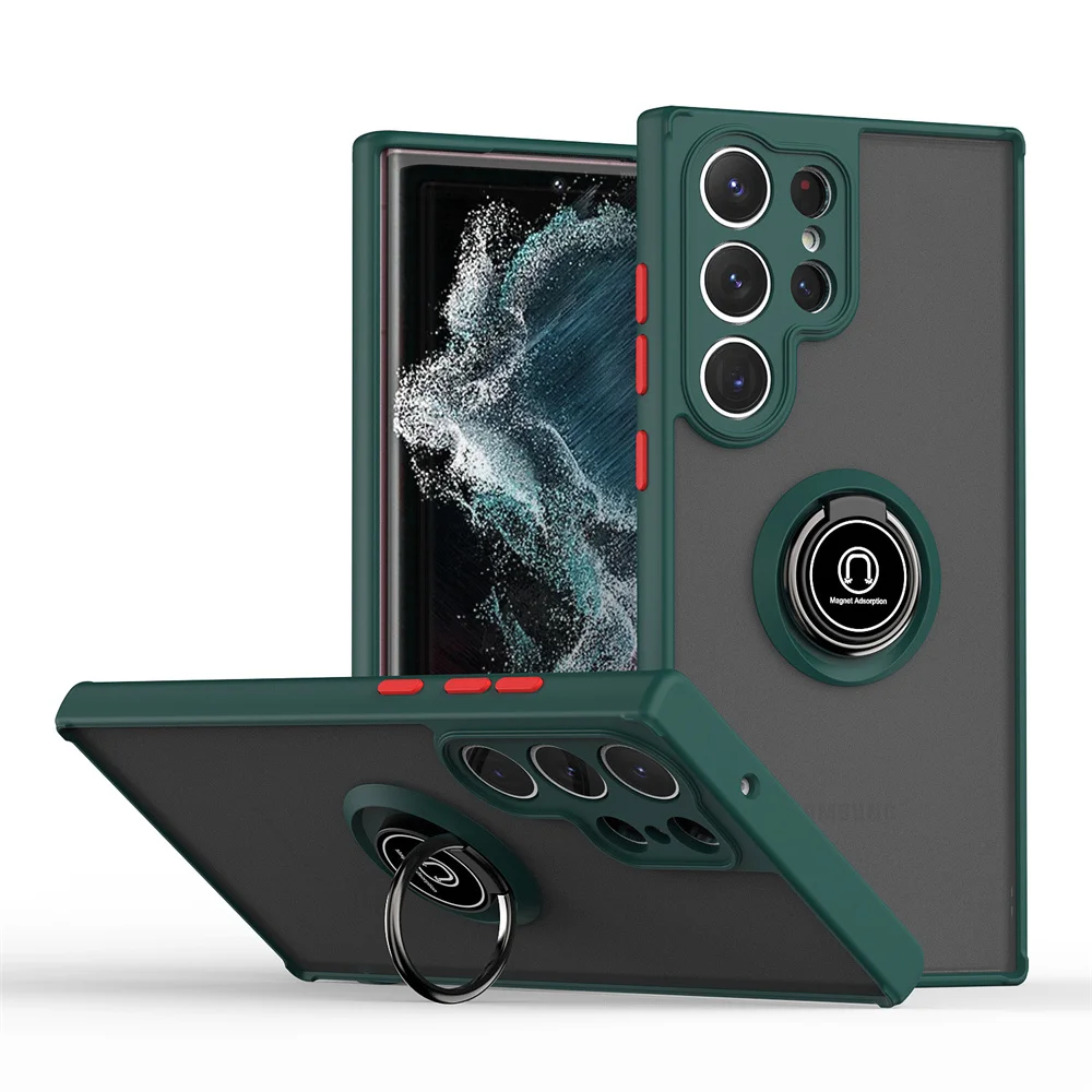 Luxury Matte Armour Magnetic Stand Phone Case