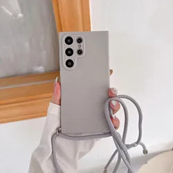 Polka Dot Silicone Phone Case with Lanyard Rope - Soft and Stylish Cover - Galaxy A37 (GRAY)