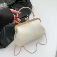 Gold Velvet Evening Bag Clutch Bag Women 2025 French Vintage Luxury Chain Purse Elegant Fashion Purse Wedding Party Handbag