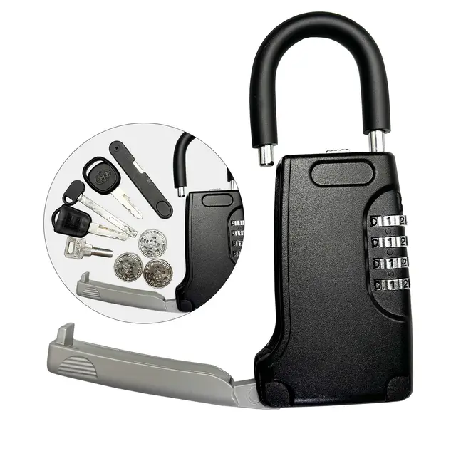 Portable Key Storage Metal Key Safe Box with Beam Resettable Lockbox Combination Lock Box for Home Realtors Vacation Rentals ﻿ 1