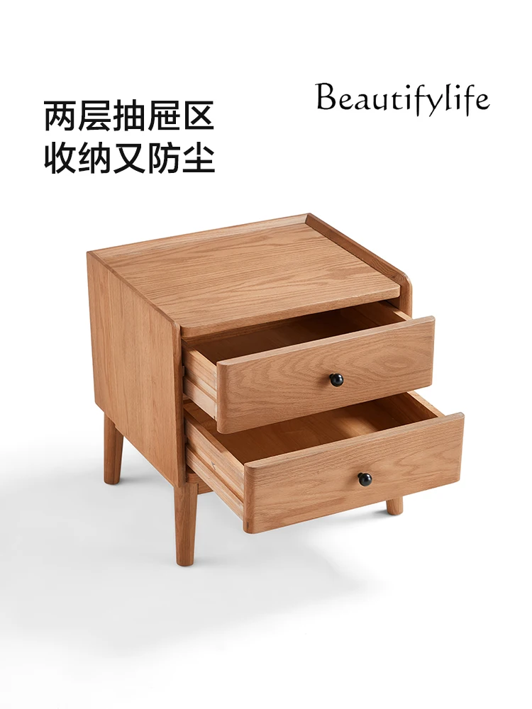

French Vintage Style Solid Wood Bedside Cabinet Modern Simple Home Bedroom Bedside Locker