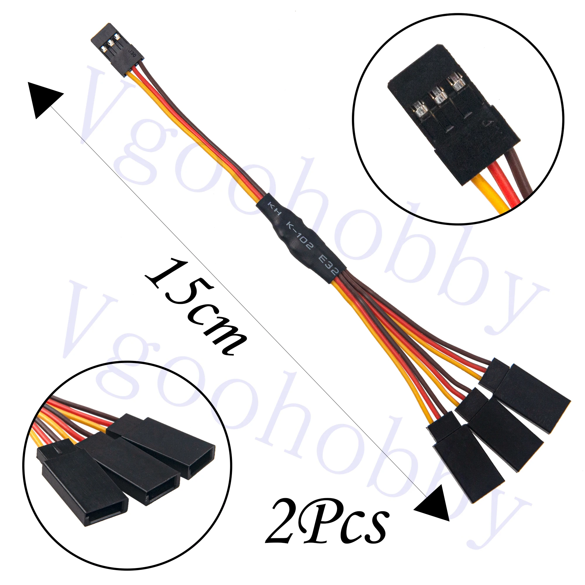 18Pcs 3-Pin JR Servo Extension Cable,1 JR Male to 2/3 Female JR Y Harness Servo Cable & 3.93