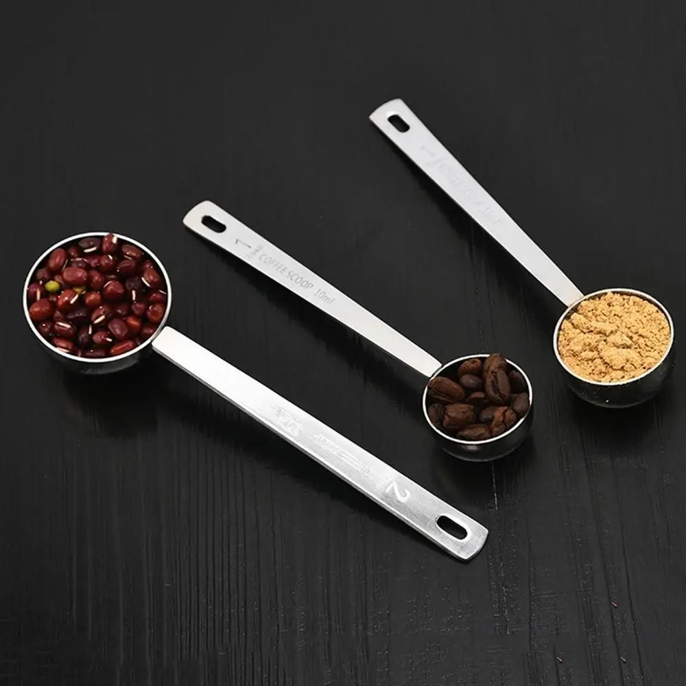 5/10/15/20/30ML Measuring Spoon Durable Blending Stainless Steel Tablespoon Thicken Powder Spoon Coffee