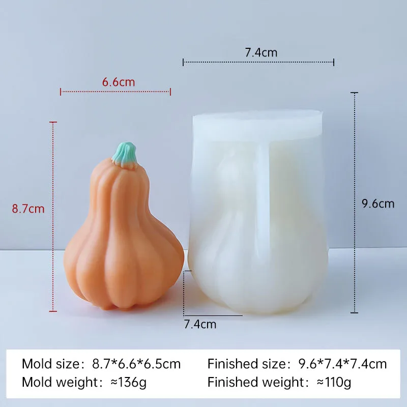 Halloween Pumpkin Silicone Mold for DIY Candle, Resin, and Soap Crafting
