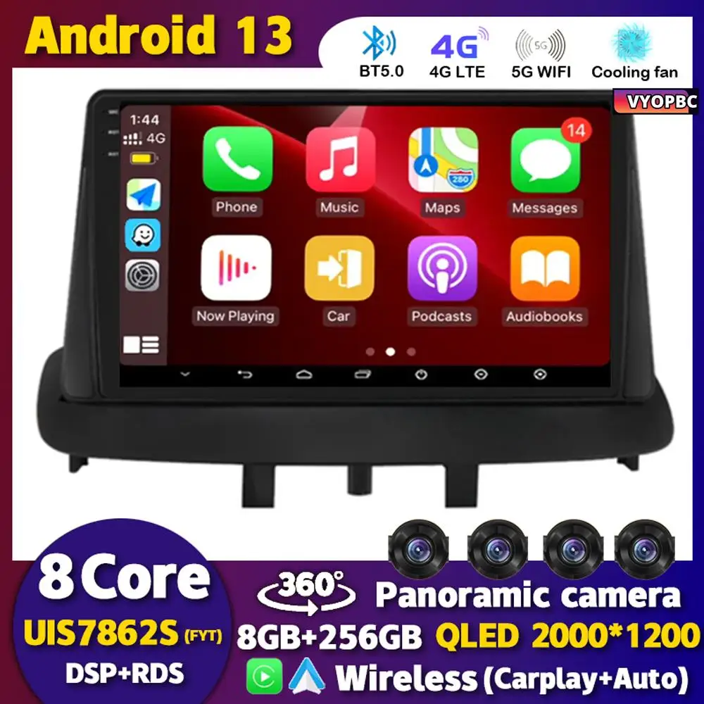

Android 13 Carplay Auto For Renault Megane 3 Fluence Samsung SM3 2008 2009 2010 2011-2014 Car Radio GPS Multimedia Player Stereo