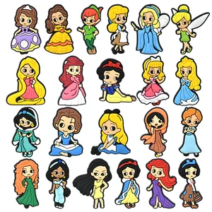 Hot Toys 1-22Pcs Disney Beautiful Princess Shoe Charms Buckle Cartoon Clog Shoes Accessories Decorations DIY Girls Kid Gifts