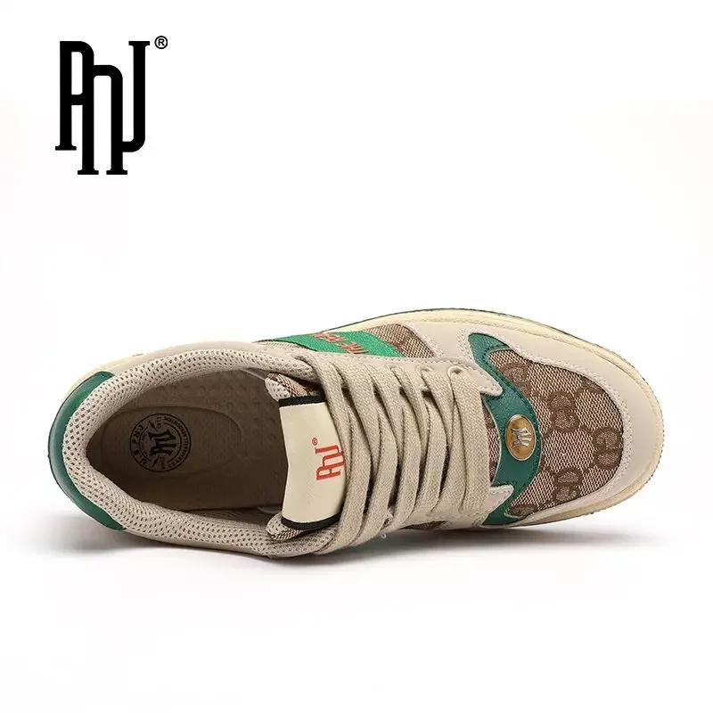 PNJ Board Shoes Men's Shoes Autumn Board Splicing Trend Retro Casual Low-top Versatile Sports