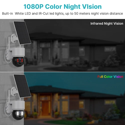 1080P 와이파이 태양광 카메라 PIR 인간 감지 4MP 태양 전지 패널 PTZ 카메라, CCTV 무선 감시 IP 카메라, 충전식 배터리 5