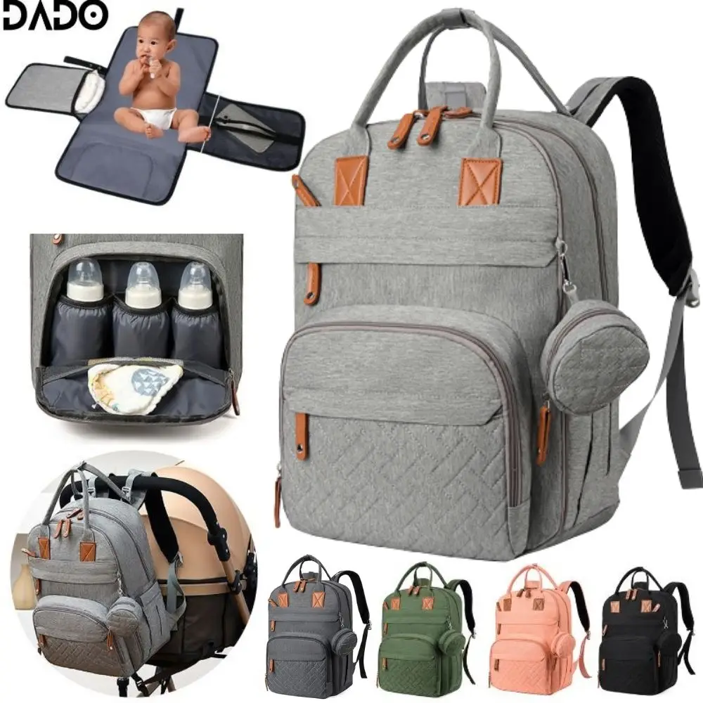 Diaper Bag Backpack Baby Essentials Travel Tote Multifunction Waterproof with Changing Station Pad Stroller Straps Big for Mommy lazychild mommy diaper bag newborn baby bed backpack crib travel convenience free send hooks with pad