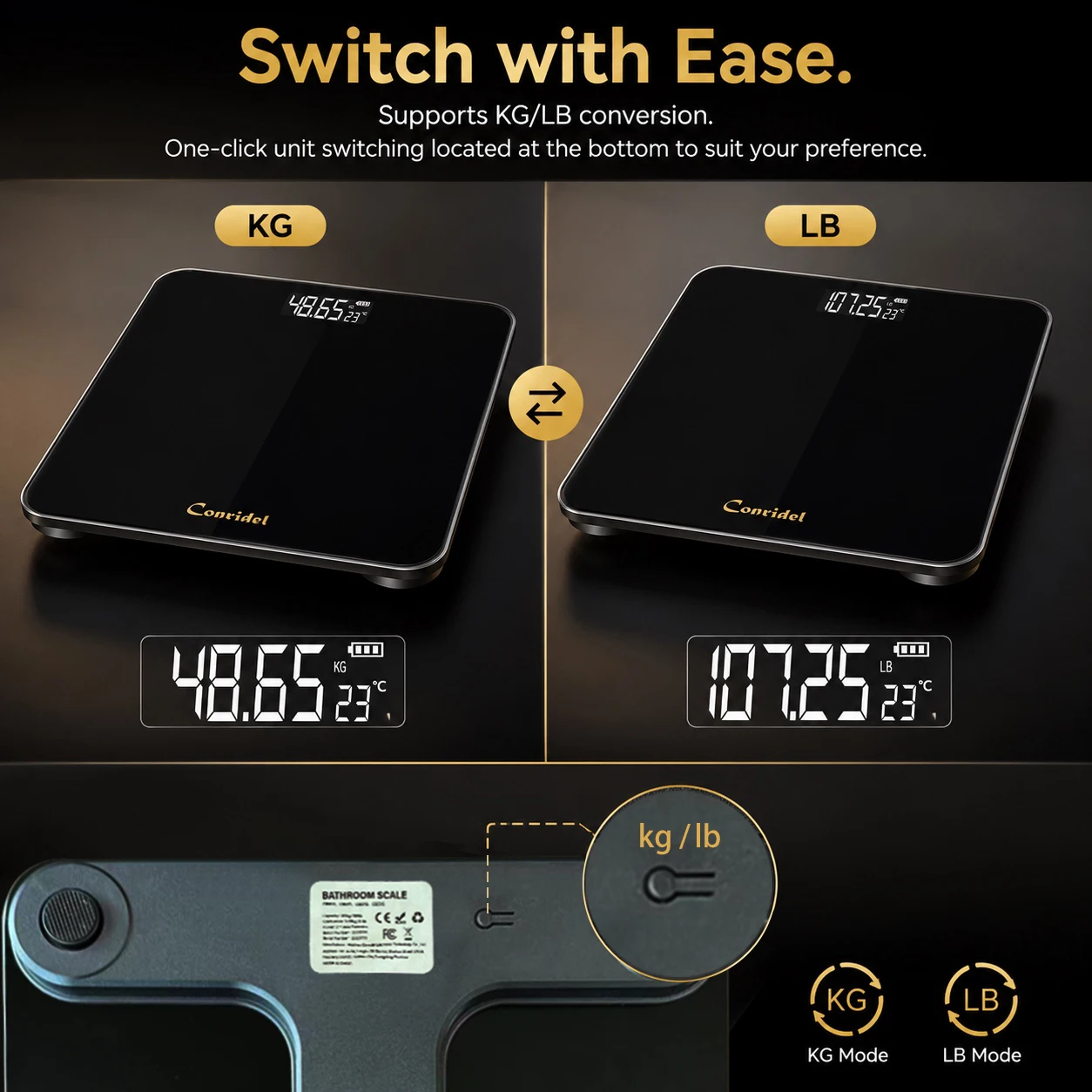 28CM MAX180kg Loss Weighing Device LED Display Weight USB Charging Precision Electronic Scale For Home Office Adult_voghion.com