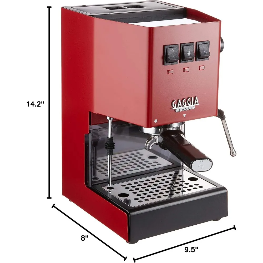 Classic Pro Espresso Machine,1.3liters, Cherry Red 4
