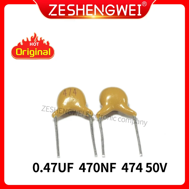 100PCS Monolithic Capacitor 0.47UF 470NF 474 50V Pin Pitch 5.08MM ±20% The Infinite Capacitance 100pcs monolithic capacitor 20pf 200 50v pin pitch 5 08 mm ± 5% the infinite capacitance