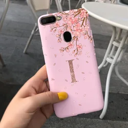 Cute ABC Letters Crown Painted Silicone Soft Back Cover - Stylish Protective Case for OPPO A12e (Pink- I)