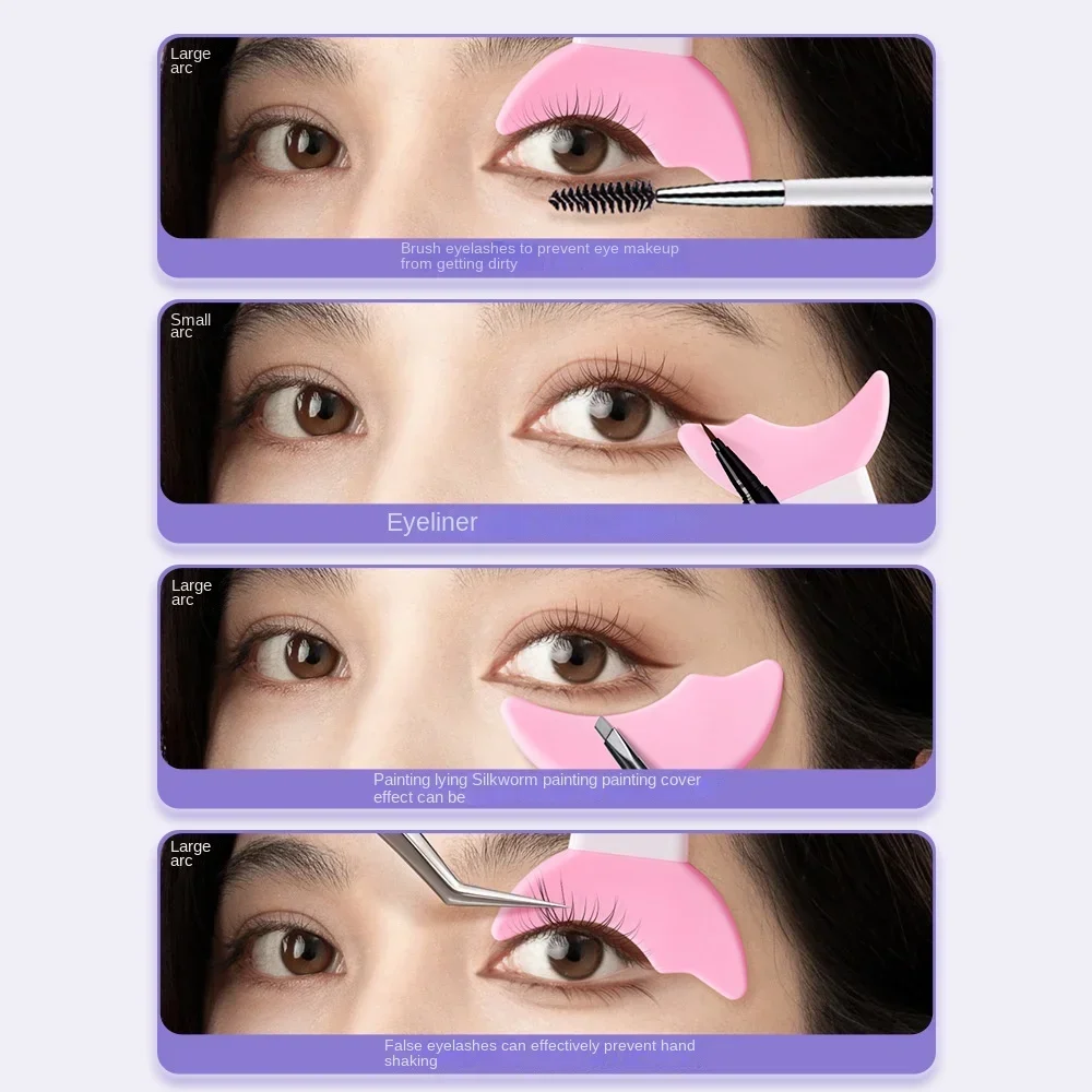 Silicone Eyeliner Stencils Wing Tips Marscara Drawing Lipstick Wearing Aid Face Cream Mask Applicator Makeup Tool Resusable makeup tools eyeliner stencil tool eye makeup tools mascara applicator template mascara applicator tool