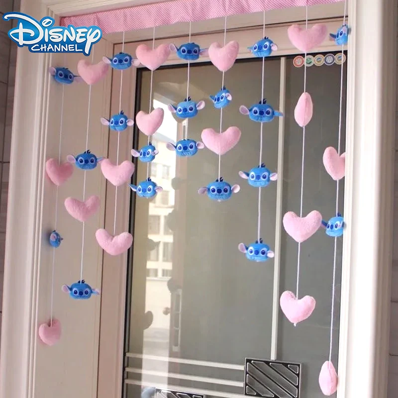 Дверная занавеска Disney Stitch без необходимости пробивать отверстия, мультяшная Милая «сделай сам», Фотоштора с отрезами для двери, декоративная занавеска с розовым сердцем Дверная занавеска Disney Stitch без необходимости пробивать отверстия, мультяшная Милая «сделай сам», Фотоштора с отрезами для двери, декоративная занавеска с розовым сердцем