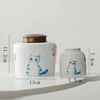 Three-dimensional Painted Ceramic Tea Cans Cute Cat Alloy Sealed Storage Jar Candy Coffee Storage Box Decoration Jar Home Decor 6