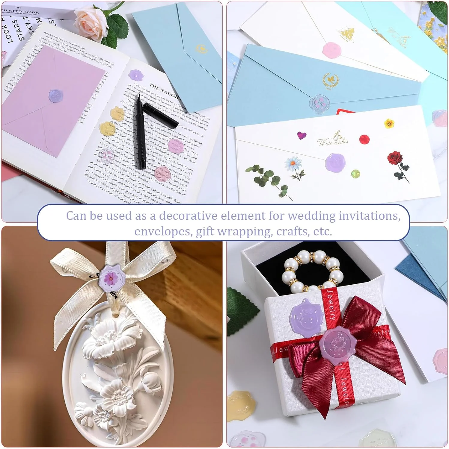 Decorative Stickers 18pcs Vintage Wax Seal Stickers Transparent For Wedding Invites Scrapbooks DIY Crafts