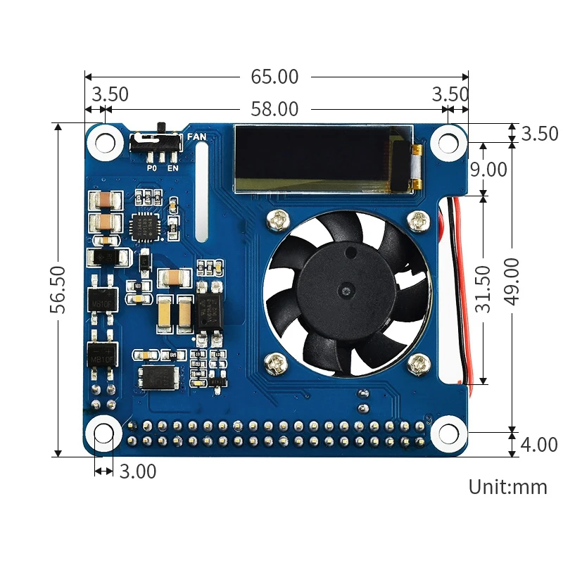 cable wire toner tracer tester Power over Ethernet HAT for Raspberry Pi 4 Model B / 3B+ and 802.3Af PoE Network Expansion Board with OLED wiretracker