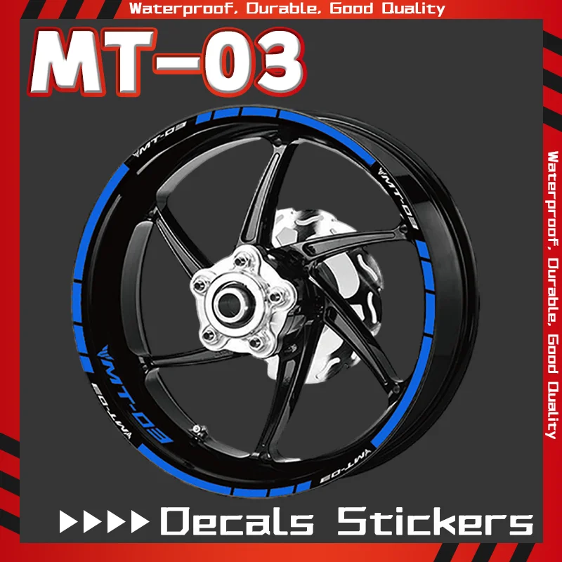 NEW Wheel Sticker For YAMAHA MT-03 MT-07 MT-09 FZ09 FZ07 Motorcycle Front Rear Tyre Sticker Reflective Waterproof Decals Sticker