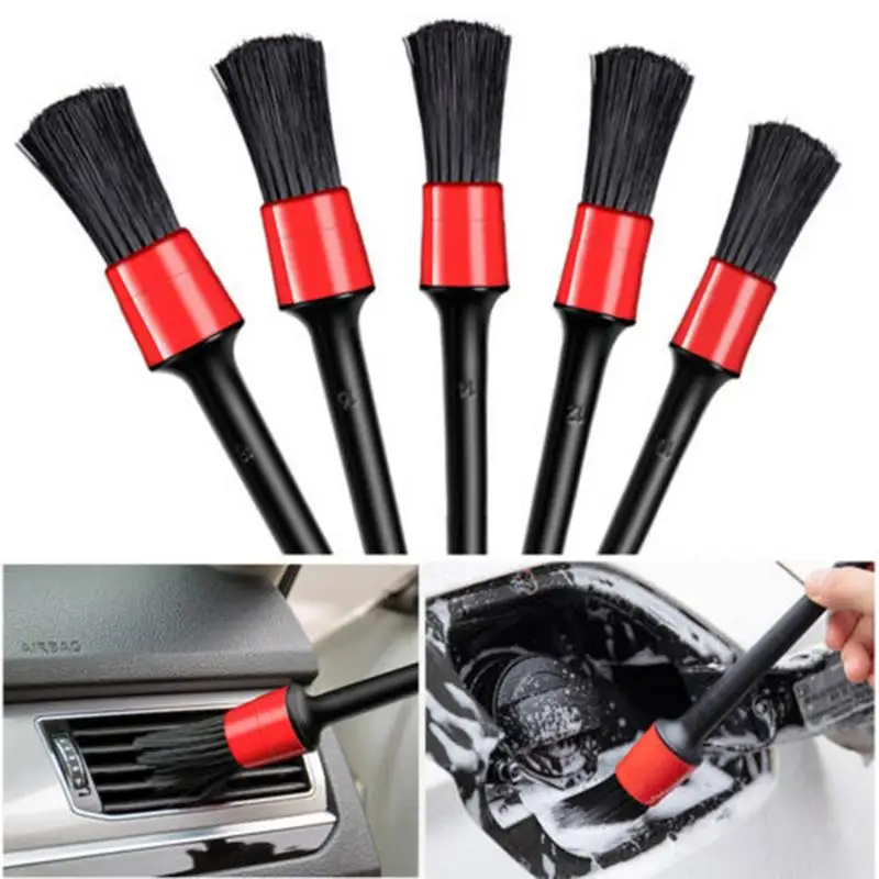 

Car Detailing Brush Set 5pcs Car Interior Exterior Air Outlet Dashboard Wheels Cleaning Brushes car Vents Gaps Maintenance Brush