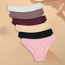 Women's Cotton Panties - Soft Striped & Solid Color Briefs, 6 - Pack Comfortable Stretch Lingerie - M (SET 2)