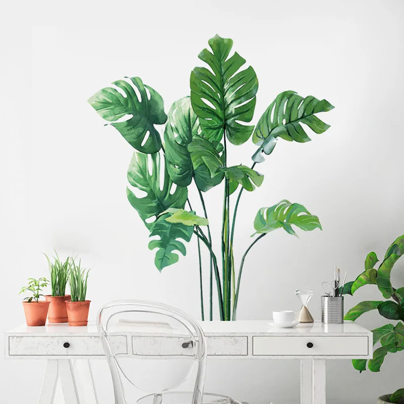 Green Banana Leaf Wall Sticker M164 Kids Room Background Home Decoration Mural Living Room Wallpaper Funny Decal