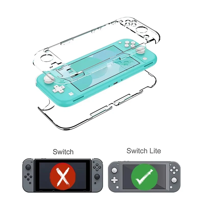 DATA FROG Switch Lite Game Console Full Cover Crystal Case Anti-Slip Protective NS Accessories