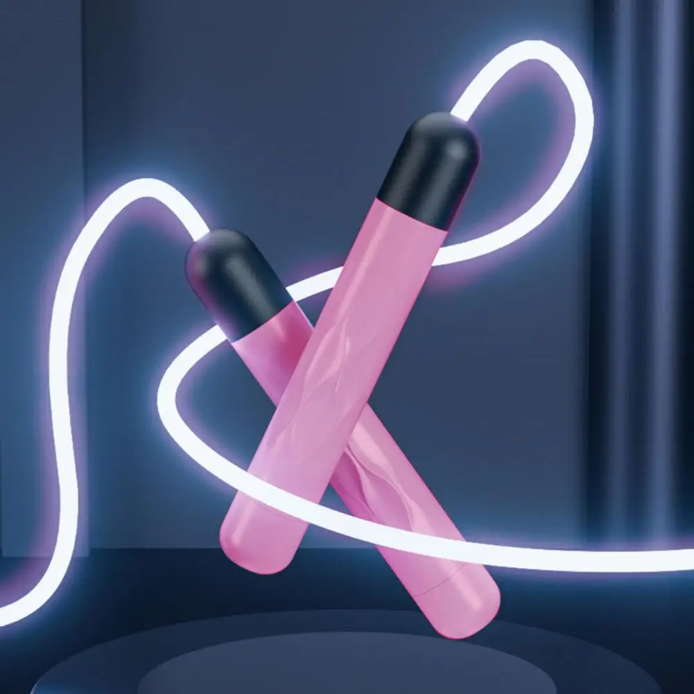 Glowing Jump Rope Adjustable Non-slip Handle Battery-operated with Light TPU LED Light Up Luminous Skipping